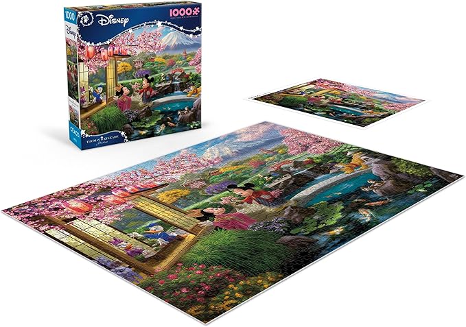Ceaco - Disney - Thomas Kinkade - Mickey & Minnie in Japan - 1000 Piece Jigsaw Puzzle for Adults - Challenging Puzzle Perfect for Game Nights - Finished Size is 26.5 x 19