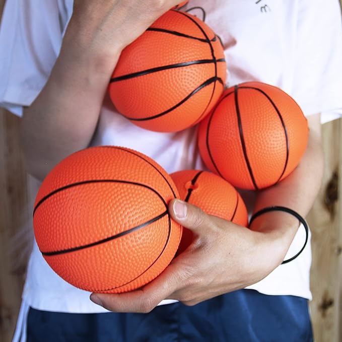 40Pcs 5" Inch Mini Basketball Balls Bulk Small Basketball Set with Pump, PVC Small Basketballs for Over The Door Hoop Games Party Favors Indoor Outdoor Play Adults Kids Pool Beach