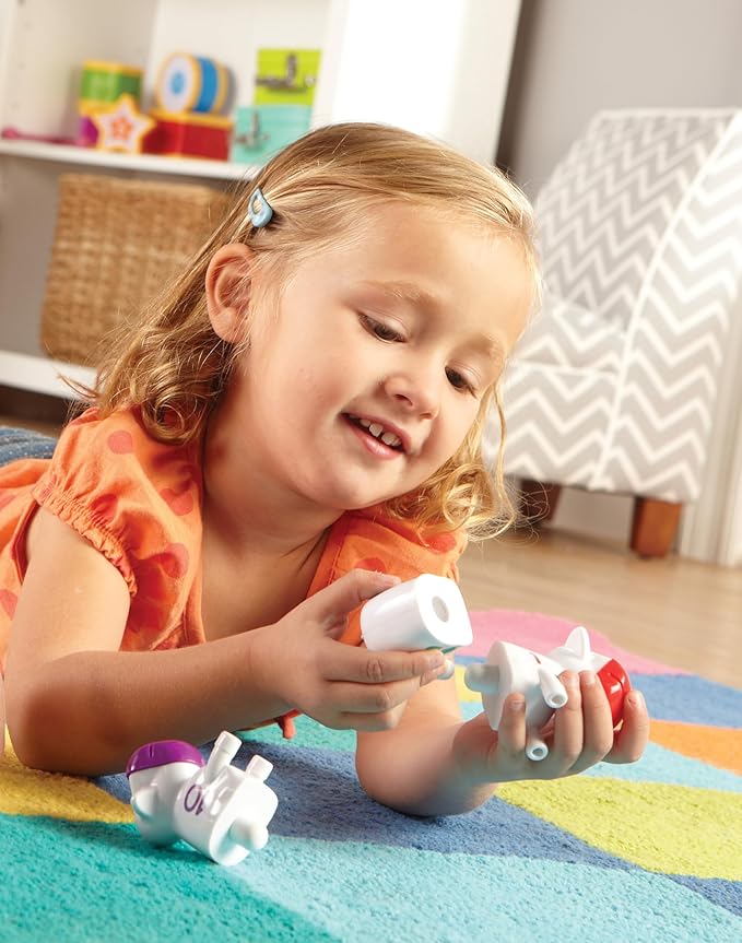 Learning Resources Snap-n-Learn Counting Cows Toy Set - Toddler Toys, Farm Animals, Color Sorting, Fine Motor Skills, Barn Pre K Activities, Preschool, Math Manipulatives, Matching Games