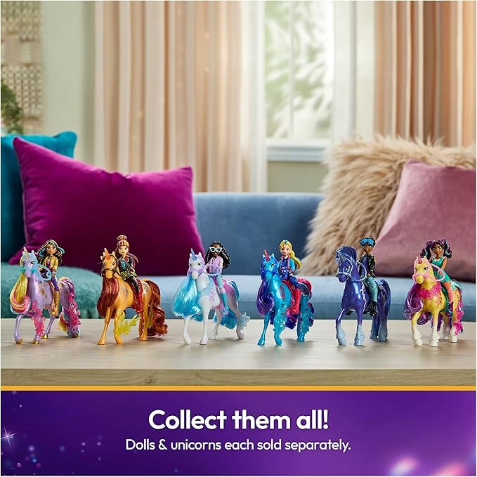 Unicorn Academy, Valentina & Cinder Power of Friendship Set, Translucent Saddle & 2 Power Accessories, Dolls & Unicorn Toys for Girls Ages 4 and up