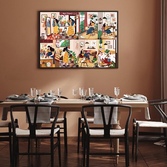 1000 Piece Puzzles for Adults,Relaxing Day Jigsaw Puzzle 1000 Pieces for Adults Seniors,Challenging Family Games Holiday Party Gifts -1:1 Poster Interlock Perfectly Letter on Back