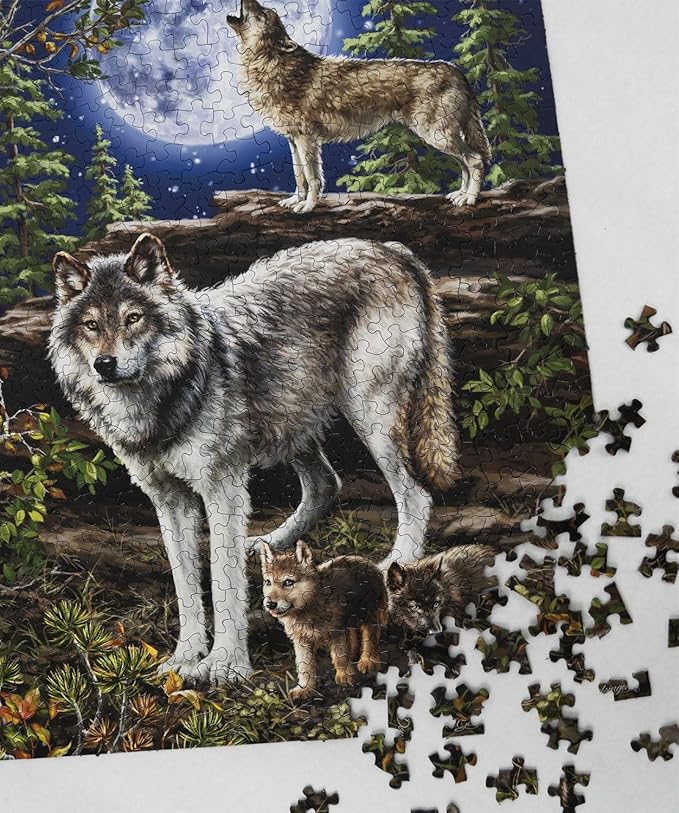 Springbok Wolf Pack 500 Piece Jigsaw Puzzle for Adults - Unique Cut Pieces - Made in USA
