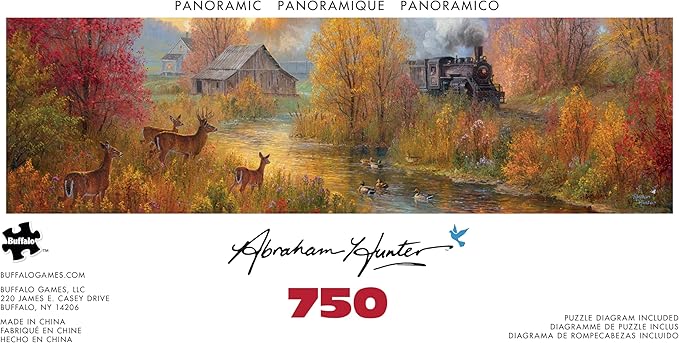 Buffalo Games – Southern Rails - Abraham Hunter - 750 Piece Fall Panoramic Jigsaw Puzzle – Scenic Autumn Landscape Artwork for Adults – Precision-Cut Pieces, Beautiful Seasonal Artwork