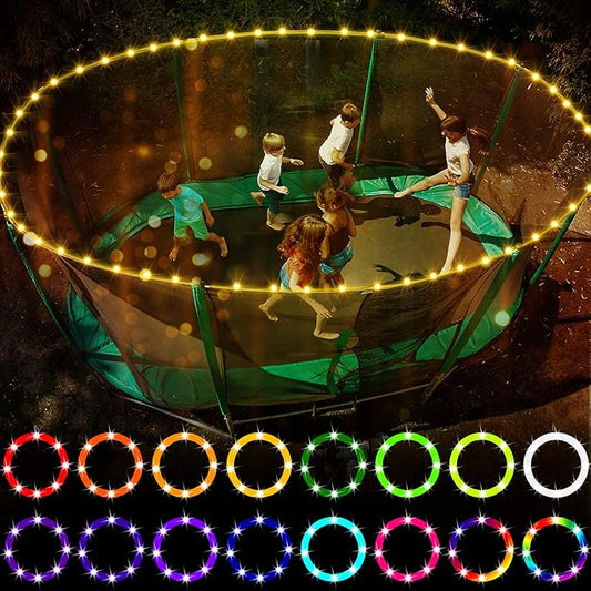 Waybelive LED Trampoline Lights，Remote Control Trampoline Rim LED Light for 8Ft Trampoline, 16 Color Change by Yourself, Waterproof，Super Bright to Play at Night Outdoors