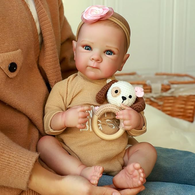 KSBD Realistic Reborn Baby Dolls - 20 Inch Cute Real Life Baby Girl Doll, Lifelike Newborn with Full Vinyl Body,Real Baby Dolls with Accessories for 3+ Years Old Kids Gifts