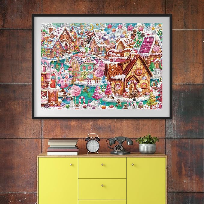 Funny Winter Scenic Puzzles for Adults 1000 Pieces, Magic Candy Cute Jigsaw Puzzles, Pretty Colorful Art Puzzles
