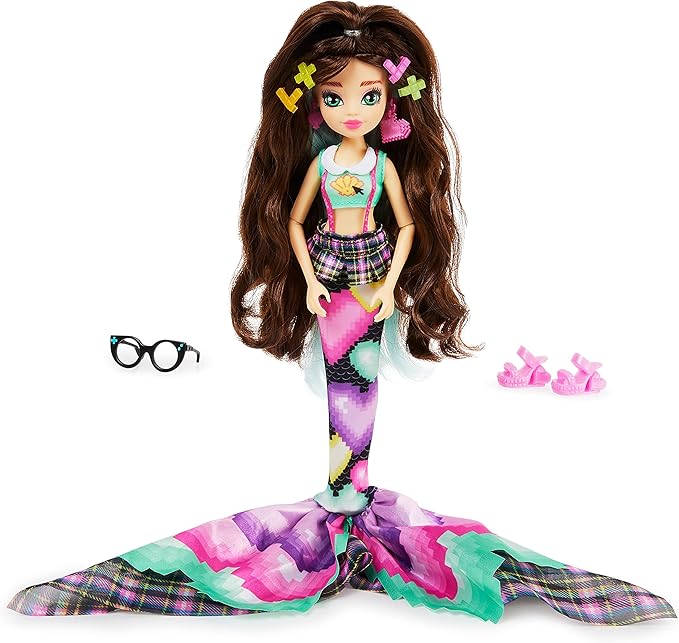 MERMAID HIGH, Spring Break Raynea Mermaid Doll & Accessories with Removable Tail and Color Change Hair Streak, Kids Toys for Girls Ages 4 and up