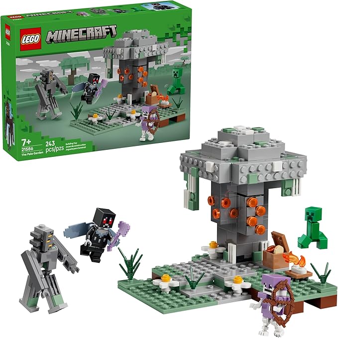 LEGO Minecraft The Pale Garden Building & Pretend Play Toy for Boys & Girls - Video Game Playset & Toy Figures for Kids, Ages 7+ - W/Mothman & Creeper Minifigures - Gift Idea for Birthdays - 21586