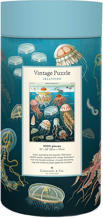Cavallini Papers & Co. Jelly Fish 1,000 Piece Puzzle, Multi