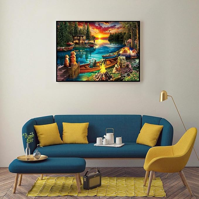 Puzzles for Adults 1000 Pieces, Jigsaw Puzzle for Adults, Fun Challenging Puzzle, Wilderness Lakeside Puzzles Game, Interlock Perfectly No Dust, Gifts for Friends Parents Father's Day