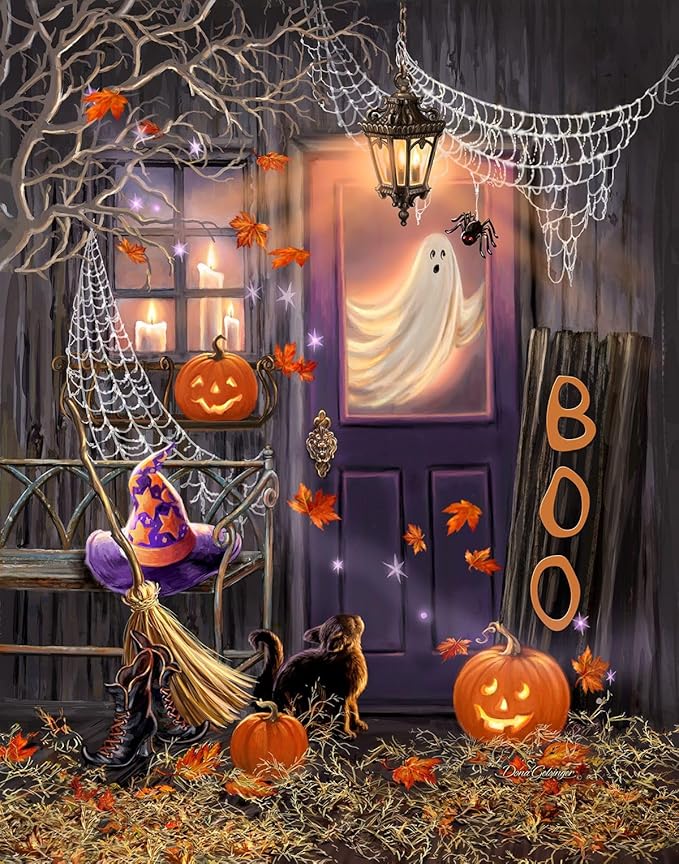 Springbok Boo! 1000 Piece Jigsaw Puzzle for Adults - Halloween Ghost - Unique Cut Pieces - Made in USA