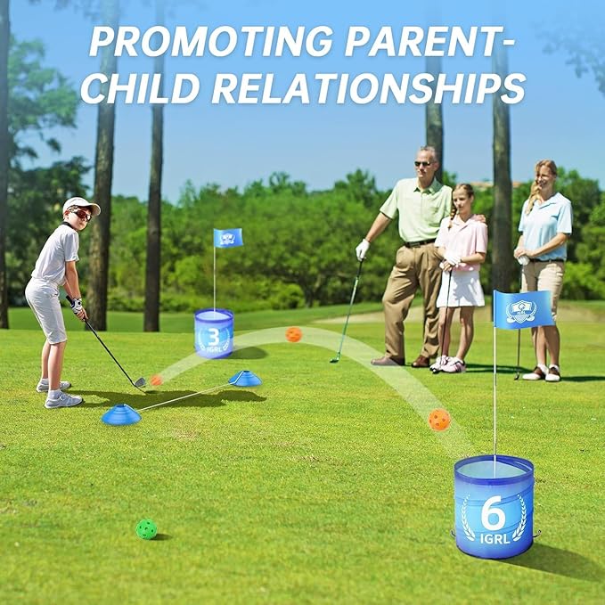 Golf Yard Game - 6 Holes Backyard Golf Games for Adults, Golf Chipping Game Set with Balls, Carry Bag, Flag & Obstacles, Outdoor Indoor Golf Gifts for Men Lawn, Beach, Camping, Park, Hotel