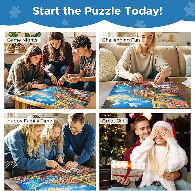 Jigsaw Puzzles 500 Pieces for Adults, Bichon Frise Flower Seagull Puzzles 500 Pieces for Adults Seniors, Dust-Free Landscape Adult Jigsaw Puzzle, Challenging Puzzle Great Gift for Friends