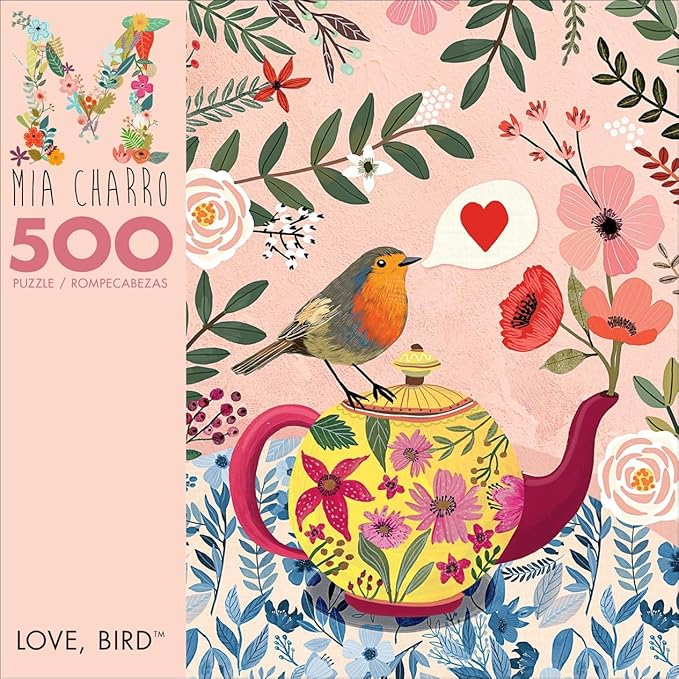 Buffalo Games - Mia Charro - Love, Bird - 500 Piece Jigsaw Puzzle for Adults -Challenging Puzzle Perfect for Game Nights - Finished Size is 21.25 x 15.00