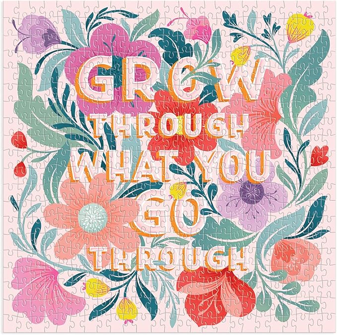 Galison Grow Through What You Go Through 500 Piece Puzzle from Galison - Fun and Unique 500 Piece Puzzle, Featuring The Artwork of Gia Graham, Thick and Sturdy Pieces, Great Gift Idea