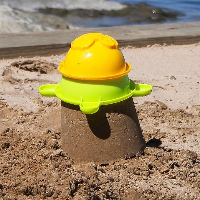 HABA Sand Bucket Scooter - 4 Piece Nesting Beach Toy Set - Toddler Summer Toys & Toddler Beach Essentials with Sand Bucket, Sieve, Shovel, & Pail on Wheels - Perfect Beach Toys for Toddlers 1+