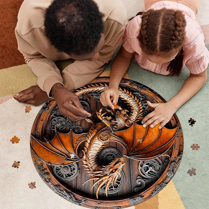 Masseruon 1000 Piece Puzzle for Adults, 26.6 * 26.6in Mechanical Dragon Puzzle for Adults, 1000 Pieces Jigsaw Puzzles, Adult Puzzles Game, Unique Gift for Women Men