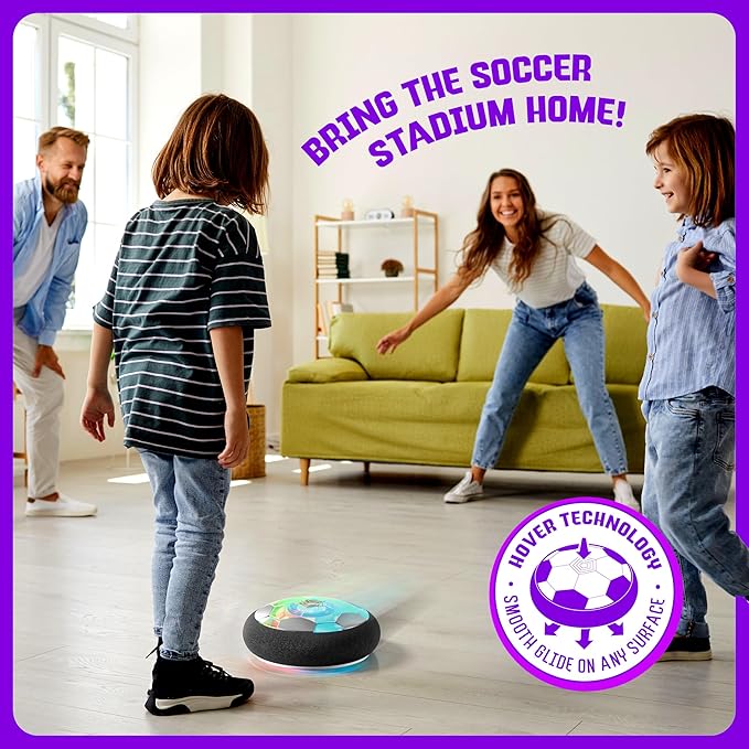 Ninja Blast Hover Soccer Light-Up Ball, Birthday Gift for Boys, Indoor Toy Games, Kids Gifts for Age 5, 6, 7, 8, 9, 10, 11, 12 Years Old, Boy Toys for Age 3 Years and Up.