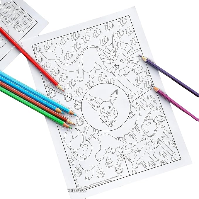 Bendon Pokemon Advanced Coloring and Stickers Activity Set with Pokeman Advanced Coloring Book, Sticker Book, Pokeman Reward Stickers, 2-Sided Door Hanger