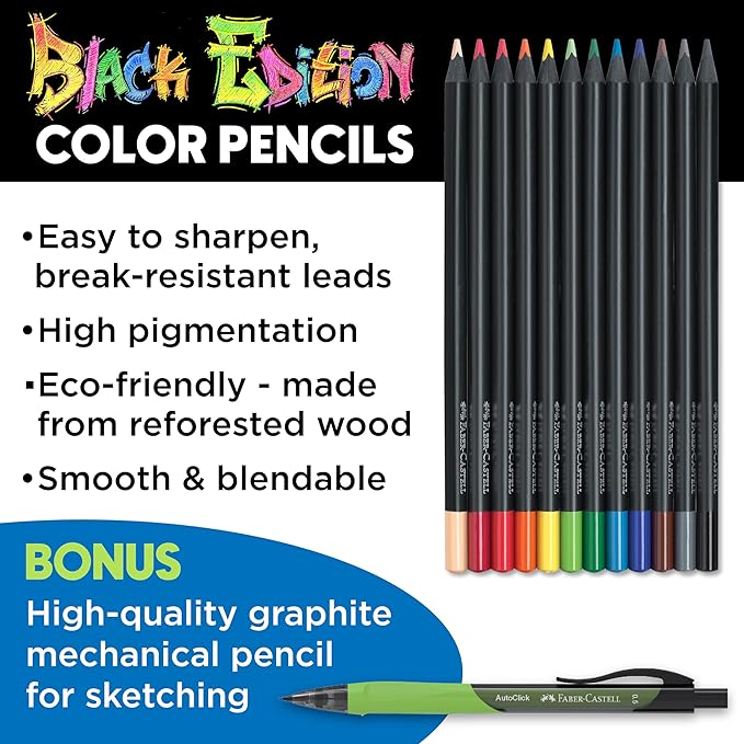 Faber-Castell Anime Drawing Kit: Shonen Edition | Step-by-Step Instruction Book with 20 Practice Pages, Color Pencil Set & Drawing Supplies for Kids, Easter Basket Stuffer (1 Book)