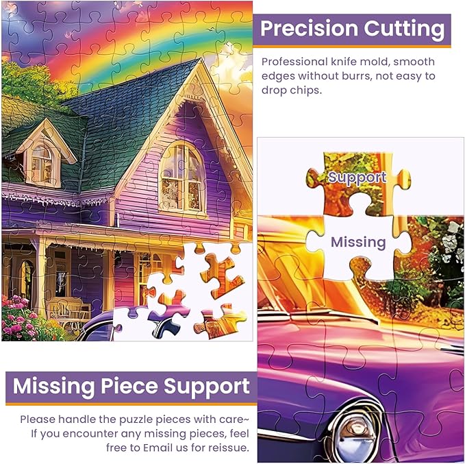 500 Piece Puzzle for Adults - City at Dusk Puzzles| Recycled Cardboard Car Jigsaw Puzzles | Challenging Family Activity Great Gift Idea for Family Friends | Difficult Puzzle Size 20.5X 15 in