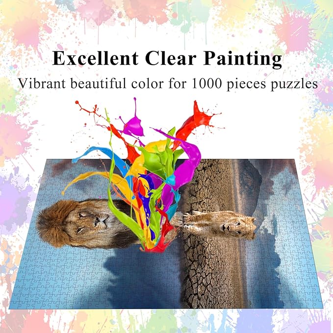 Puzzles for Adults 1000 Pieces, Magic Reflection Jigsaw with Poster Letter on Back, Unique Pieces Fit Well No Dust (27.5"x19.6")