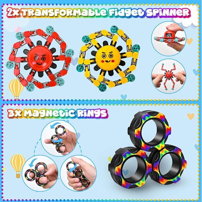 Easter Basket Stuffers for Kids, 15Pack Fidget Toys Bulk Adult Sensory Autism ADHD Autistic Figette Classroom Treasure Prize Box School Must Have Stress Anxiety for Age 5-7 8-12 Valentines Day Gifts