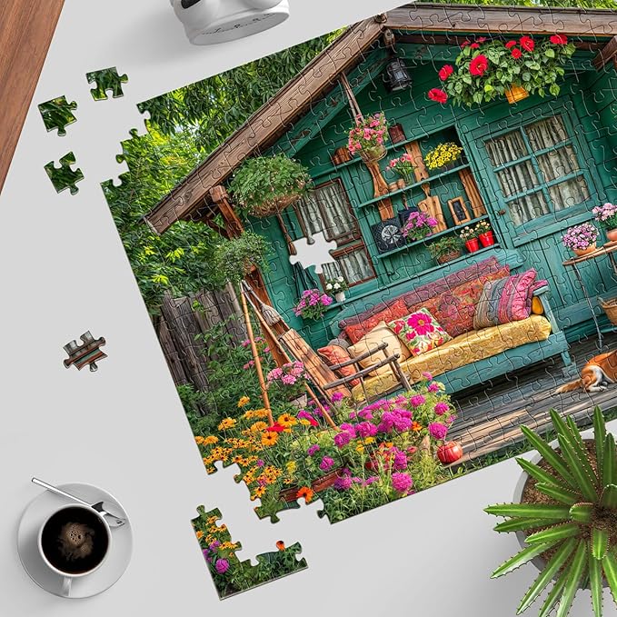 1000 Piece Puzzle for Adults, Flower House Jigsaw Puzzle, Family Puzzles Game, Interlock Perfectly No Dust, Home Decoration Puzzle, Gifts for Easter Parents Father's Day