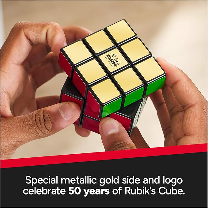 Rubik’s Cube, Special Retro 50th Anniversary Edition, Original 3x3 Cube Collectible & Desk Décor, Problem-Solving Brain Teaser, Fidget Toy, Sensory Puzzle for Adults, Teens, Kids, for Ages 8 & Up