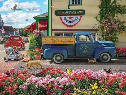 White Mountain 500 Piece Jigsaw Puzzle Nostalgic Spring Flower Puzzles with Large Pieces Gift for Adults 18"x24" - McDavid's General Store