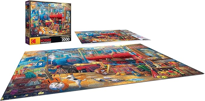 RoseArt - Kodak Premium Collector - Train Station - 2000 Piece Jigsaw Puzzle for Adults