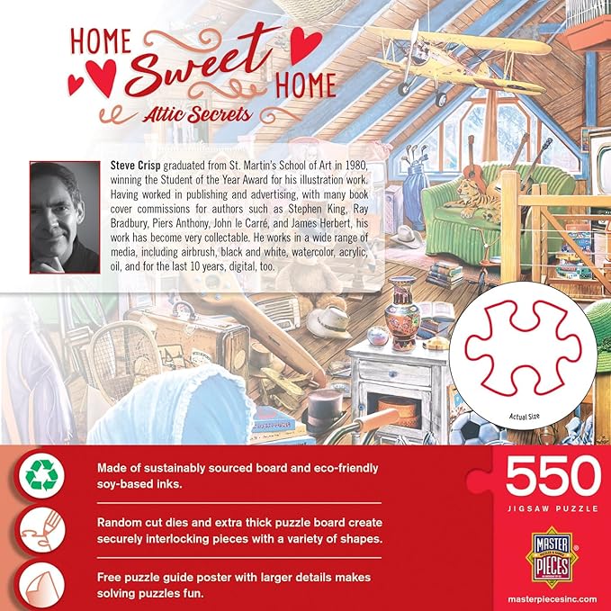 Masterpieces 550 Piece Jigsaw Puzzle for Adults and Family - Attic Secrets - 18"x24"