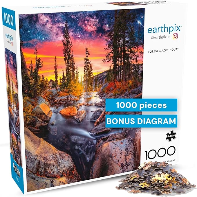 Buffalo Games - Forest Magic Hour - Earthpix - Scenic Landscape - 1000 Piece Jigsaw Puzzle for Adults - Challenging Nature Art Perfect for Game Nights - Finished Size is 26.75 x 19.75