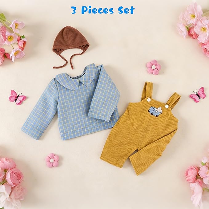EKOKIZ Reborn Baby Dolls Clothes Baby Boy Clothes Perfectly Cute Newborn Dolls Outfits 17-20 Inches Doll Accessories fit Reborn Doll Newborn Boy