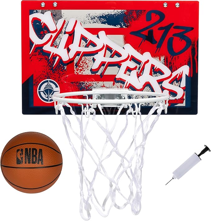 Franklin Sports NBA Team Over the Door Basketball Hoops - Kids Indoor Mini Basketball Hoop + Ball Set - NBA Fan Mini Hoops