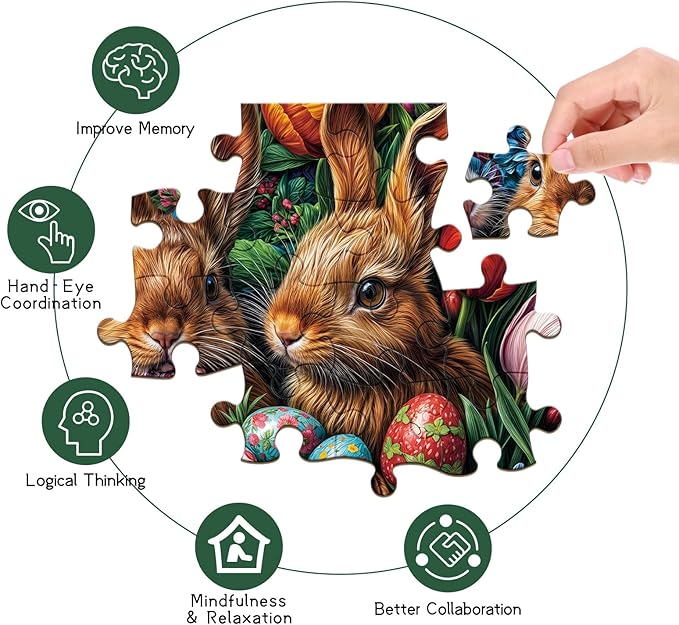 Easter Egg Puzzles for Adults 500 Piece, Jigsaw Puzzles for Adults, Adult Challenging Game Toys, Impossible Puzzle, Family Decoration, Educational Easter Egg Puzzle