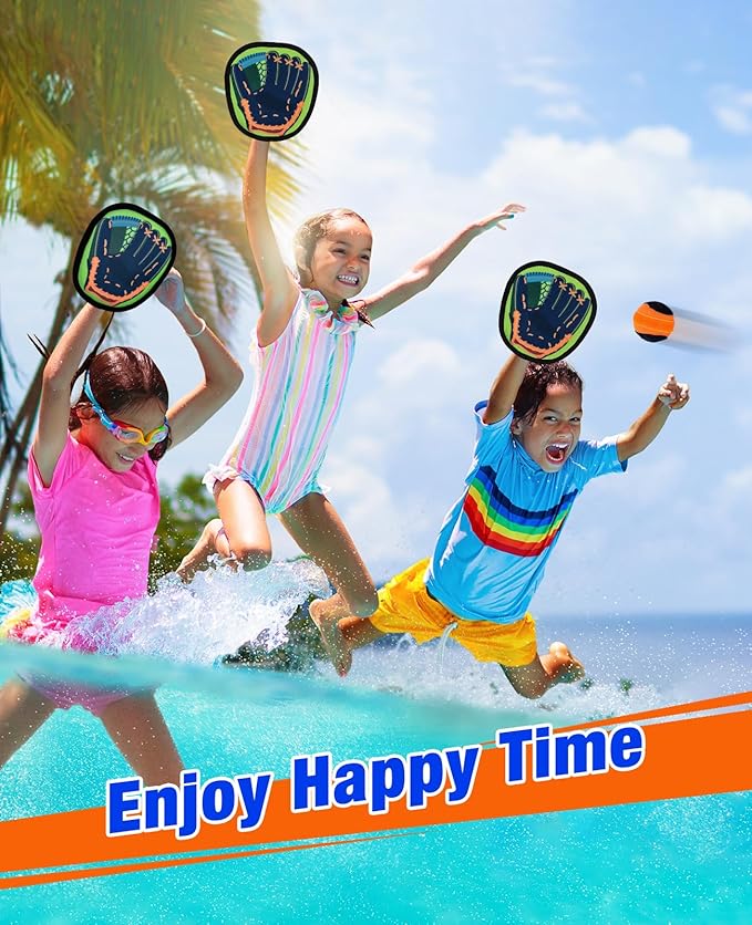 Toss and Catch Ball Game - Baseball Glove Style - Toddler Activity Toys for Boys Girls 3 4 5 6-8 Year Old - Birthday Gifts Easter Basket Stuffers - Kids Outdoor & Indoor Games for Beach Yard Lawn