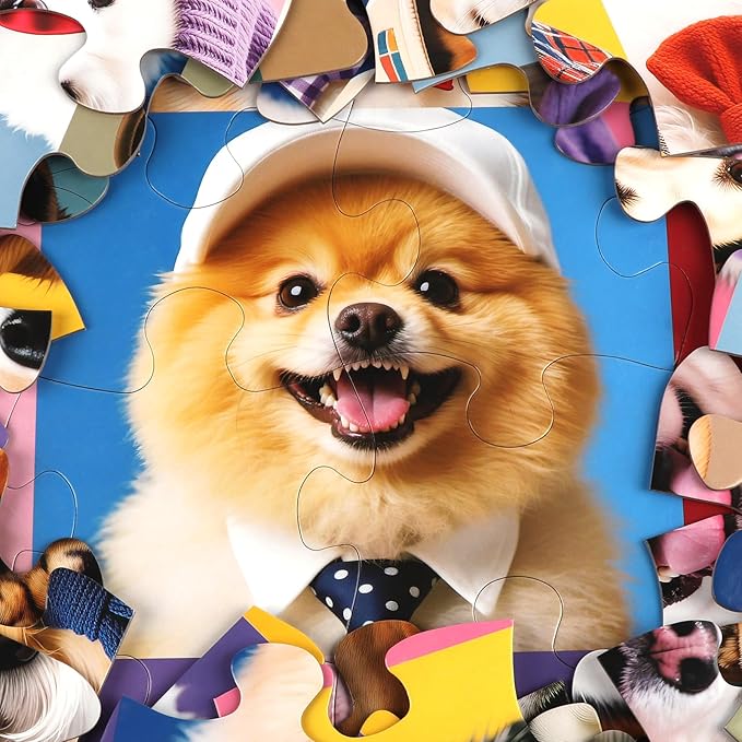 Jumbo Floor Puzzle for Kids,48 Piece Funny Dog Jigsaw Puzzles,Learning Educational Toys for Toddlers Ages 3-5,Puppy Theme Puzzles Children Easter Gift for Boy Girl Ages 4-8