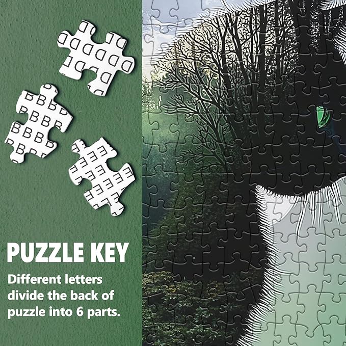 Cat Butterfly Puzzle for Adults 1000 Pieces, Challenging Animal Jigsaw Puzzle, Moon Mountain Tree Forest Kitten Puzzle