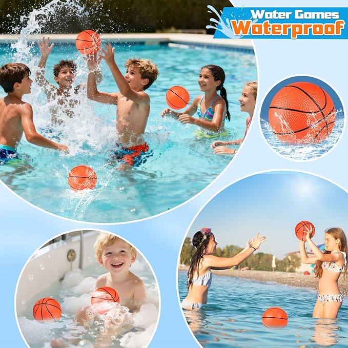 Hymaz 12 Pack 4 Inch Mini Basketball Ball, Small Basketballs Set with Pump for Toddlers Kids Basketball Gifts, Inflatable Ball for Basketballs Hoop Beach Pool Sports Arcade Games Party Favor