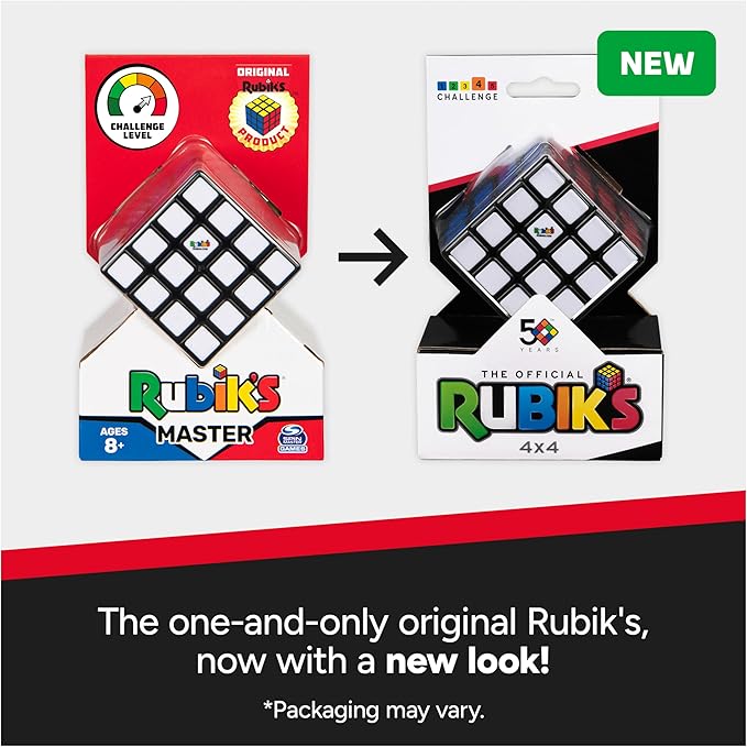 Rubik’s Cube, The Official 4x4 Rubik's Cube, Problem-Solving Brain Teaser, Classic Color-Matching Puzzle, Fidget Toy, Sensory Puzzle, Easter Basket Stuffer, for Ages 8 & Up