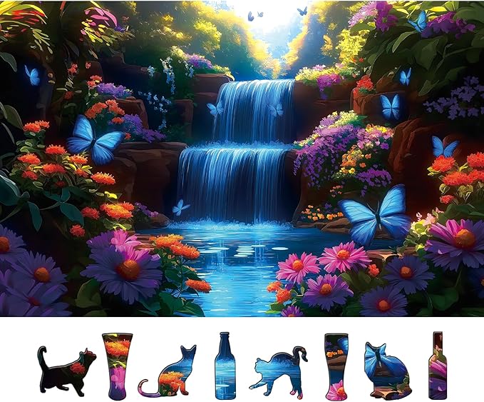 Spring Valley 500 Piece Puzzles for Adults, Butterfly Falls Puzzle for Adults, Hard Challenge Art Jigsaw Puzzles, for Gifts Birthday Party Games Family, 23 * 15 inchches inch Dust Free Puzzle