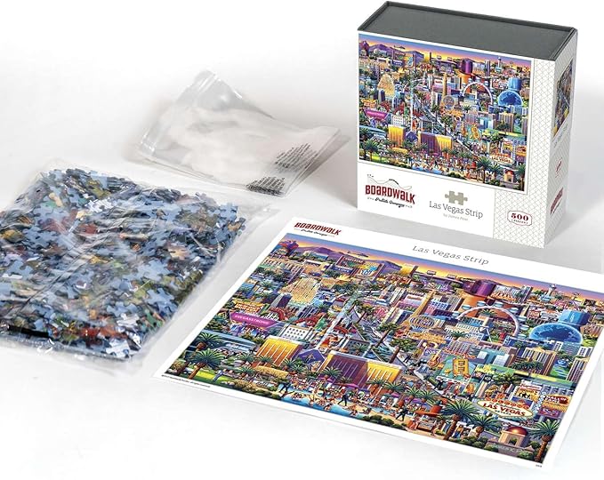 Las Vegas Strip by Boardwalk - 500 Piece Jigsaw Puzzle for Adults, Made in USA
