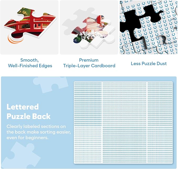 3 Pack 500 Pieces Puzzles for Adults, Spring Autumn Winter Puzzle for Adults Elderly, Colorful 4 Seasons Jigsaw Puzzle, Recycled Paper Puzzle 500 Pieces, Family Activity Game Nights Gifts 20.5x15 in