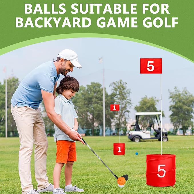 Backyard Game Golf 2 Clubs And 5 Balls Suitable for 9/6/3 Hole Backyard Game Golf Yard Practice Outdoor Indoor Golf Gifts