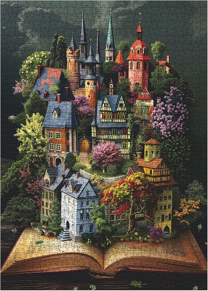 Magic House Books Puzzles for Adults 1000 Pieces, Mystery Landscape Scenic Jigsaw Puzzles, Colorful Fantasy Art Puzzles