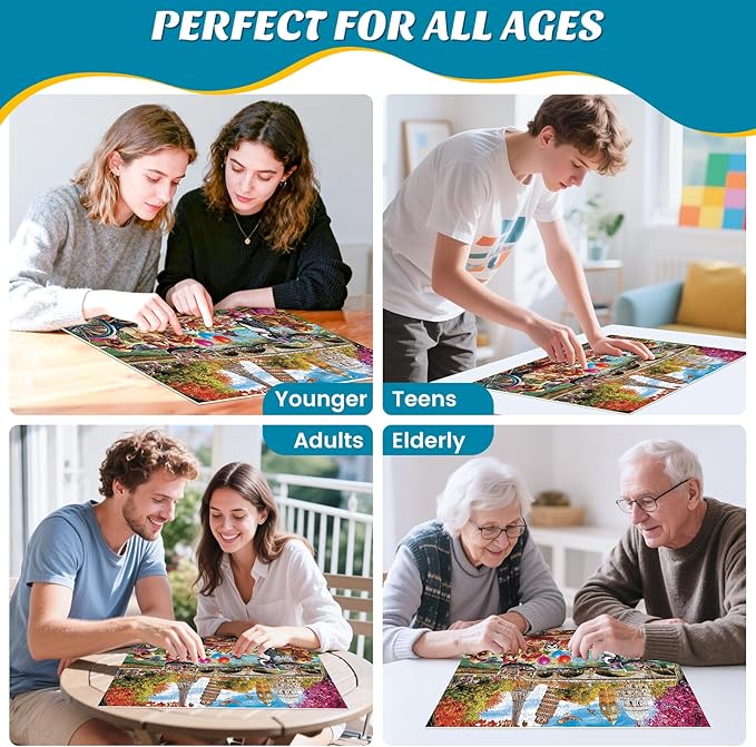 Puzzles for Adults 500 Pieces - Fun Picnic Pups Around The World Puzzle, Dog Gone Days Jigsaw Puzzle, Camping Animal Puzzles for Teens 14-16, Impossible Puzzle Perfect for Game Nights 20.5X 15 in