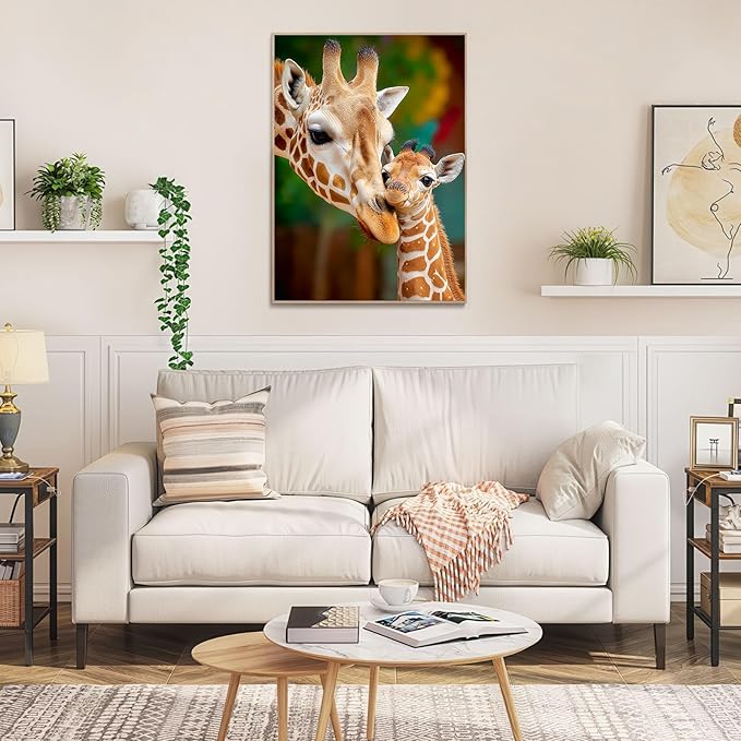 1000 Piece Jigsaw Puzzle for Adults - Cozy Giraffe Animal Pattern Puzzle for Adults, Back with Letters for Easy Sorting, Ideal for Home Decor & Puzzle Lover Gifts