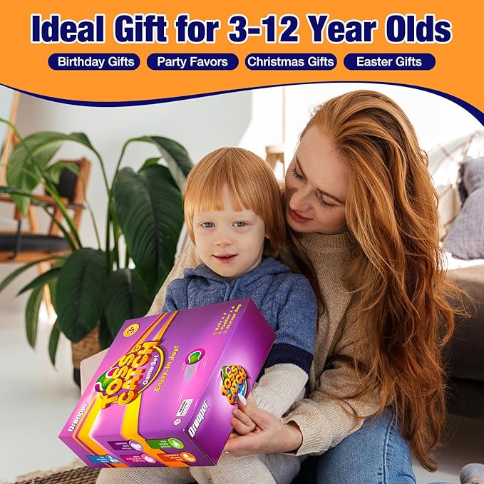 Toss and Catch Ball Game Set - Outdoor & Indoor Activity Toys for Kids - Sticky Paddle Ball Toy for Boys Girls 3 4 5 6 7 8-12 Year Old - Great Games for Beach Pool Yard - Easter Basket Stuffers Gifts