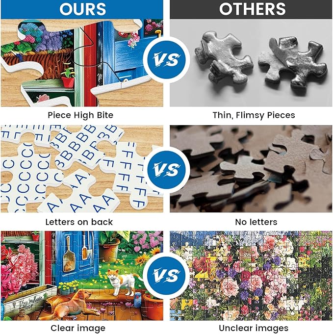 300 Pieces Puzzle for Adults | Flowers House Puzzle | Recycled Cardboard Large Piece Jigsaw Puzzles 300 Pieces | Challenging Game Home Decor Birthday Party Gift Toy 20.5 * 15 inch